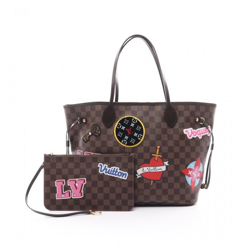 Louis Vuitton Neverfull NM Tote Limited Edition Patches Damier MM