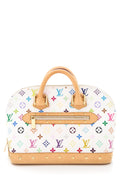 Louis Vuitton White Multicolor Logo Alma Handbag