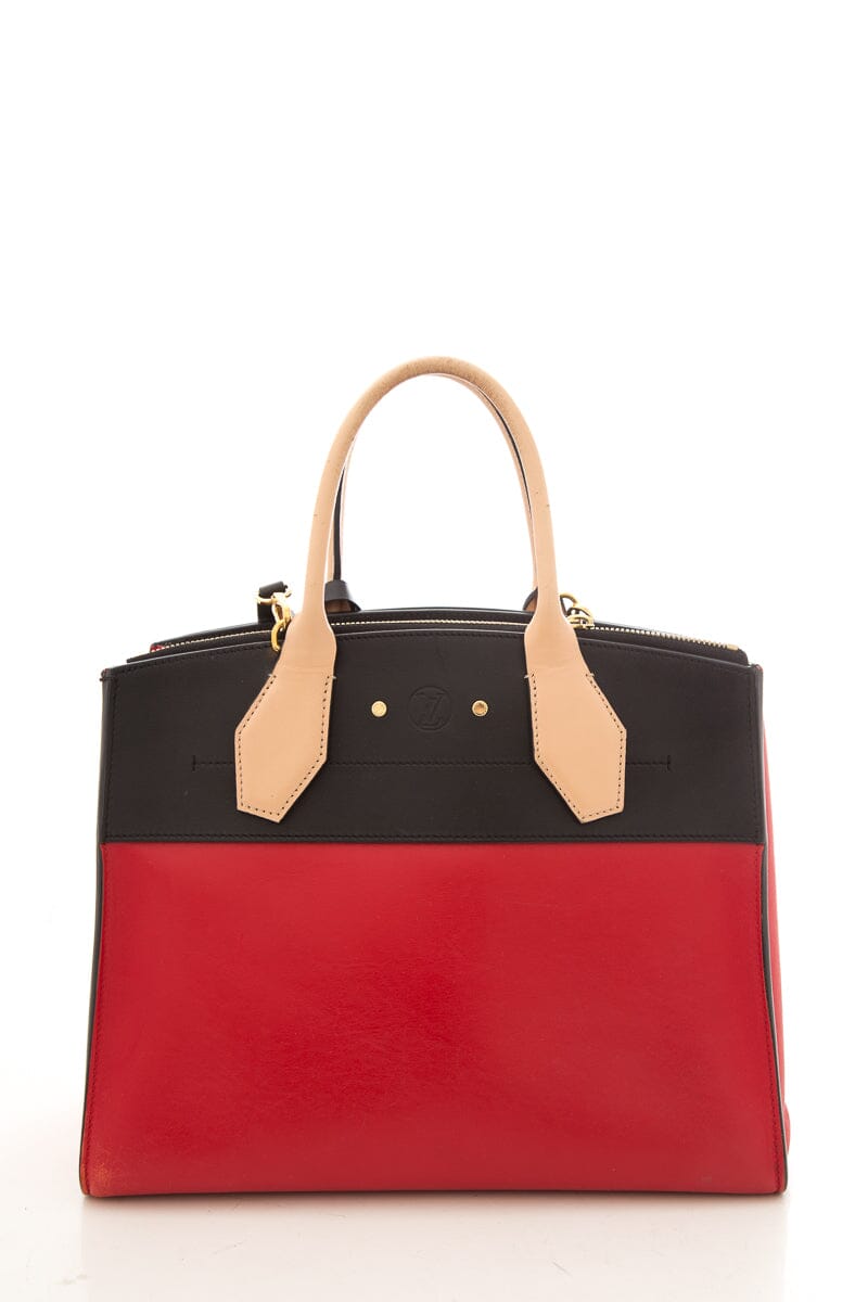 Louis Vuitton Red City Steamer MM Handbag