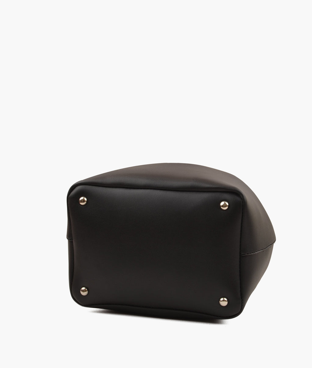 Black bucket bag
