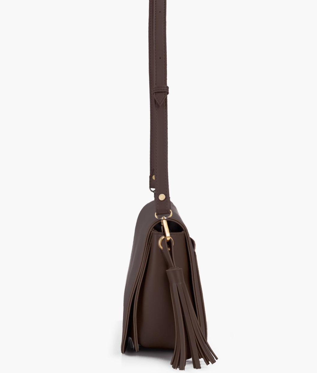 Dark brown foldover saddle bag