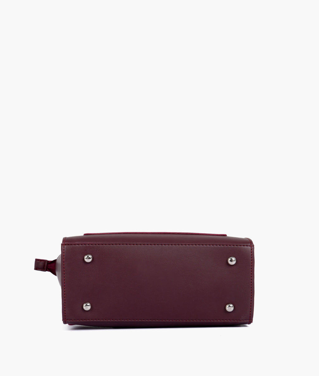 Burgundy mini messenger bag
