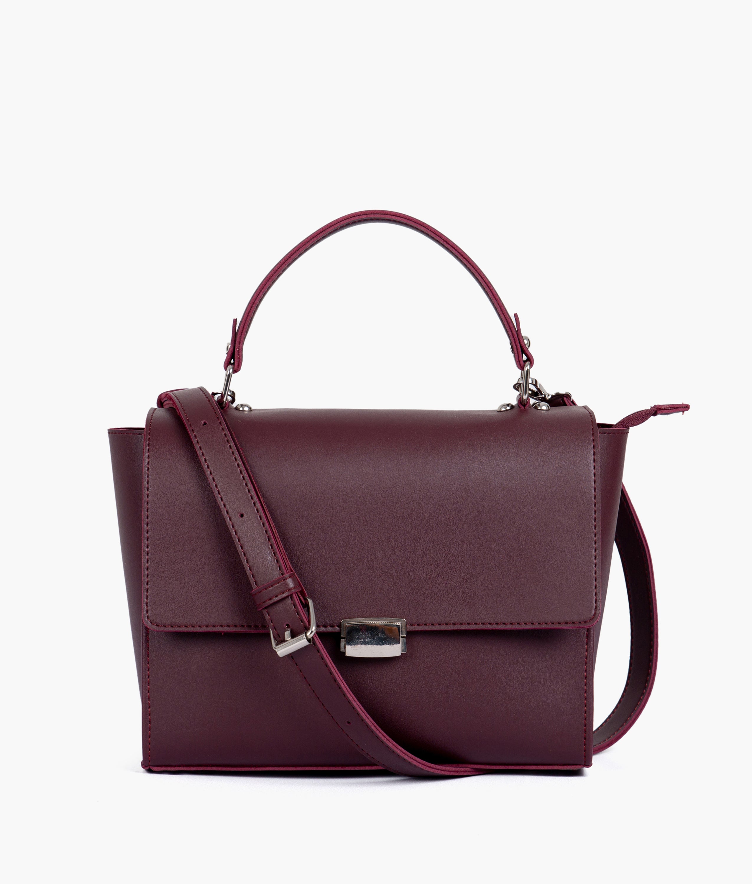 Burgundy mini messenger bag