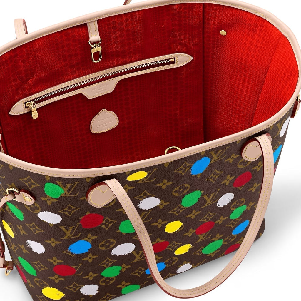 LOUIS VUITTON X YAYOI KUSAMA MONOGRAM NEVERFULL MM TOTE BAG
