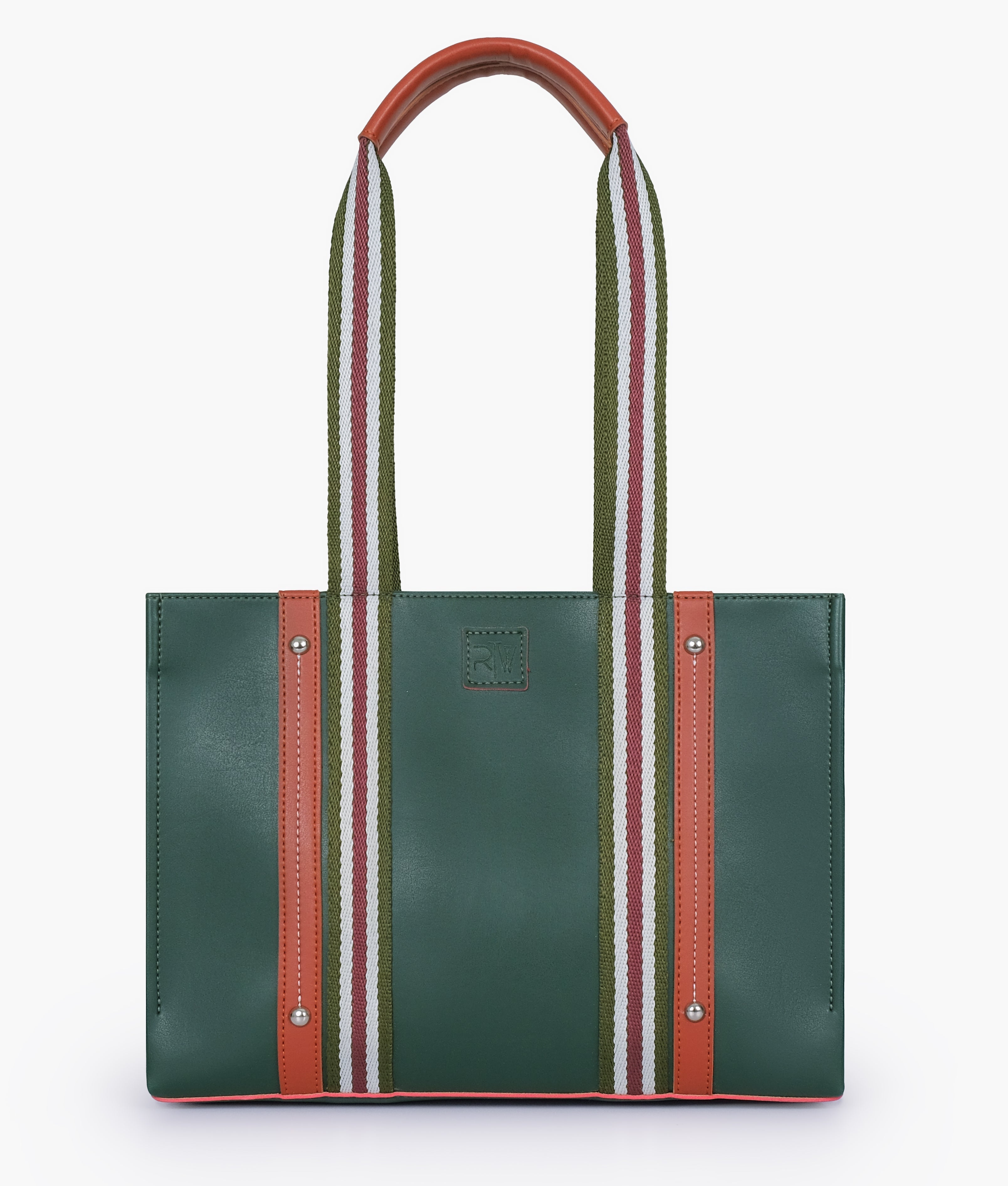 Army green long strap tote bag