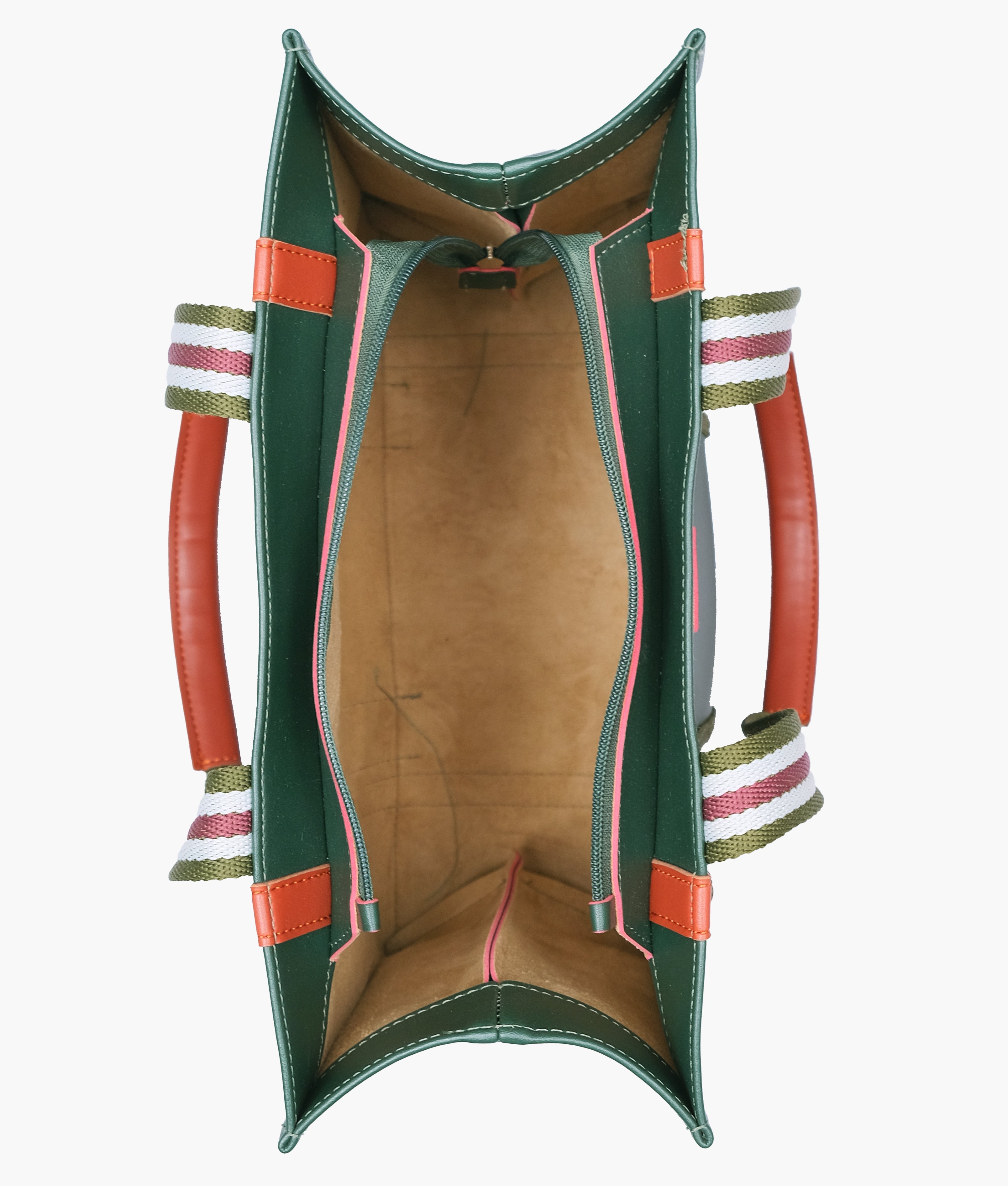 Army green long strap tote bag