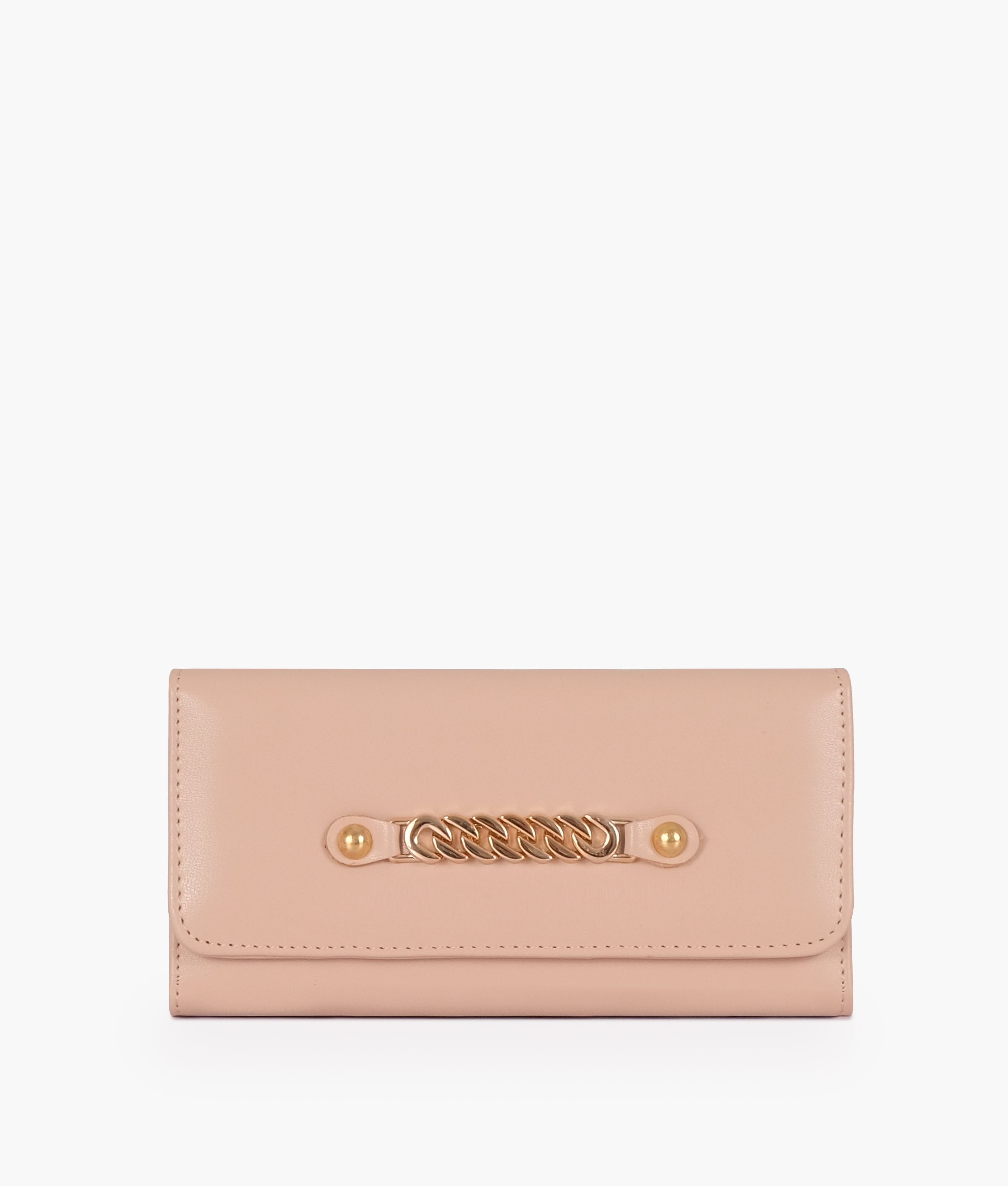 Baby pink three-fold wallet