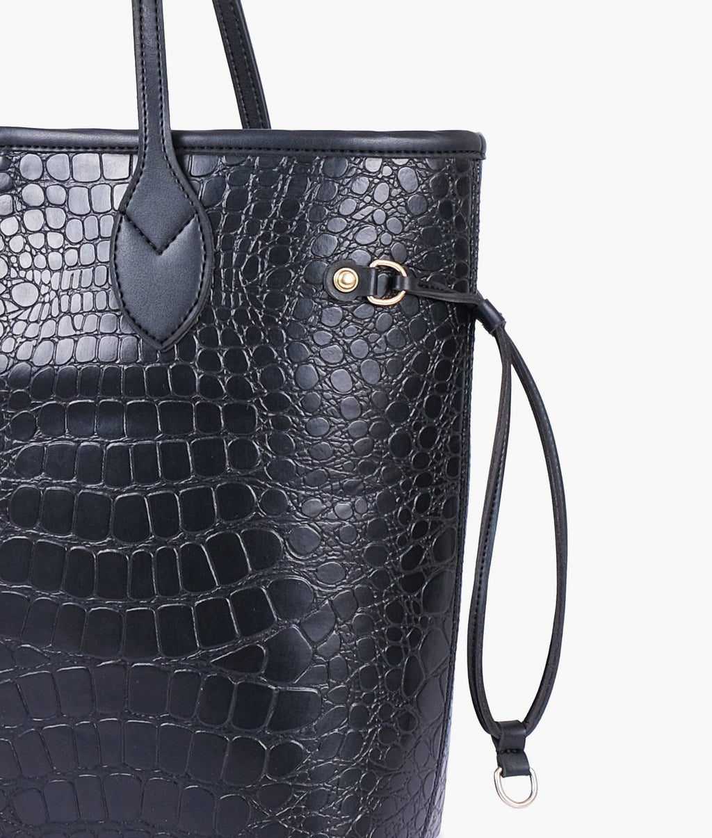 Black crocodile neverfull tote bag