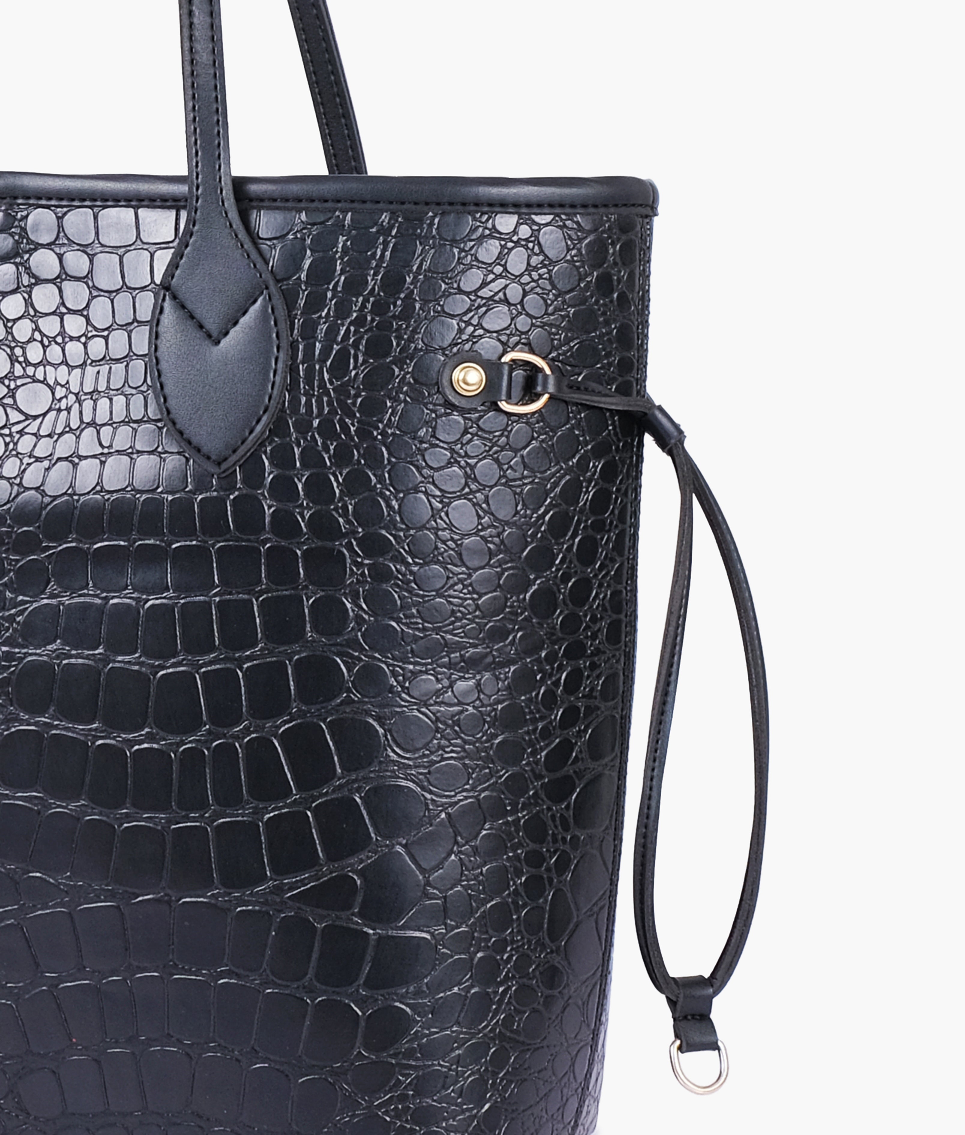 Black crocodile neverfull tote bag