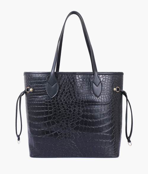 Black crocodile neverfull tote bag