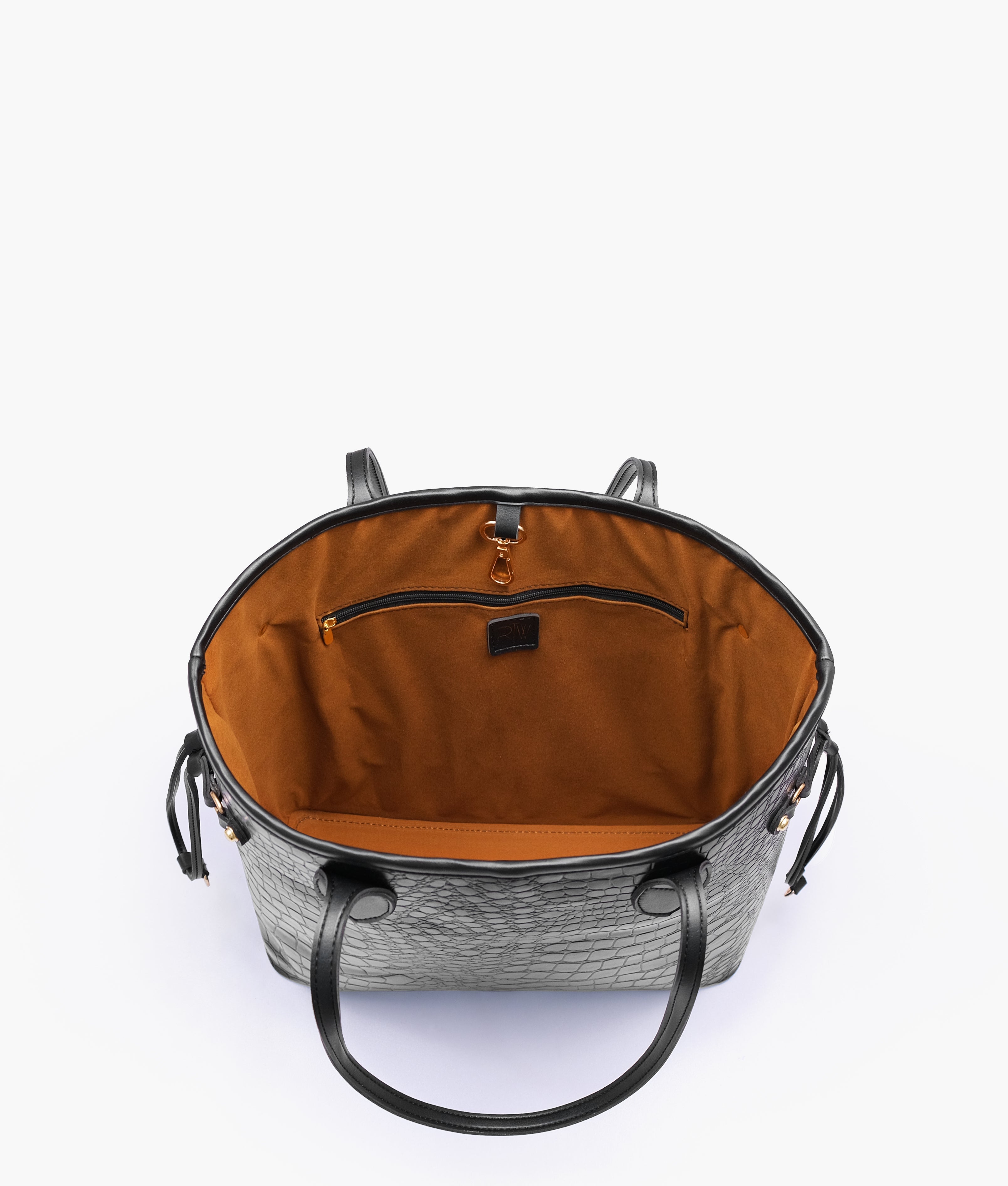 Black crocodile neverfull tote bag