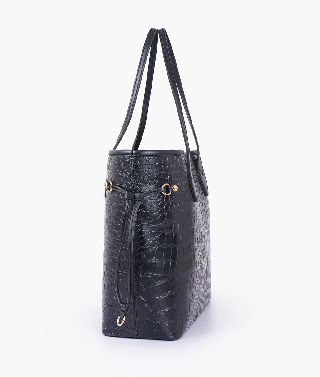 Black crocodile neverfull tote bag