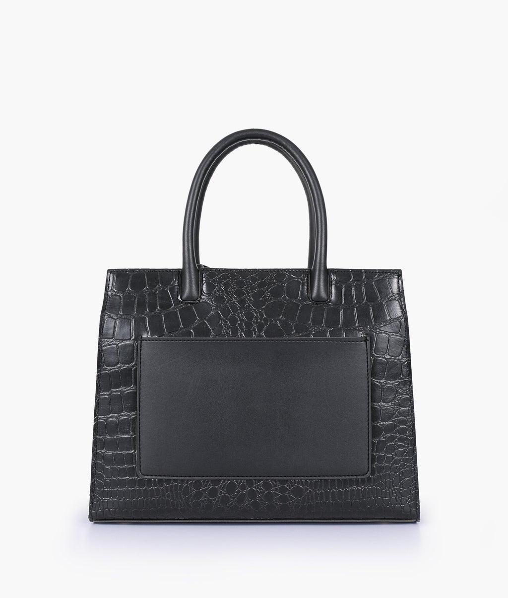 Black crocodile vintage handbag