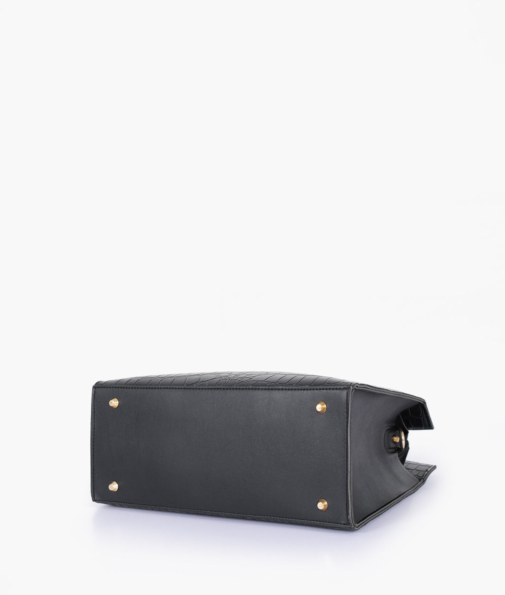 Black crocodile vintage handbag