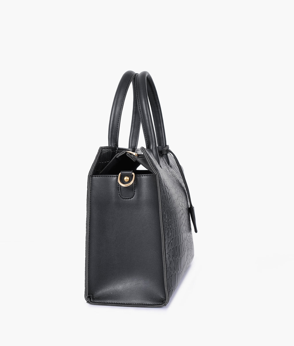 Black crocodile vintage handbag