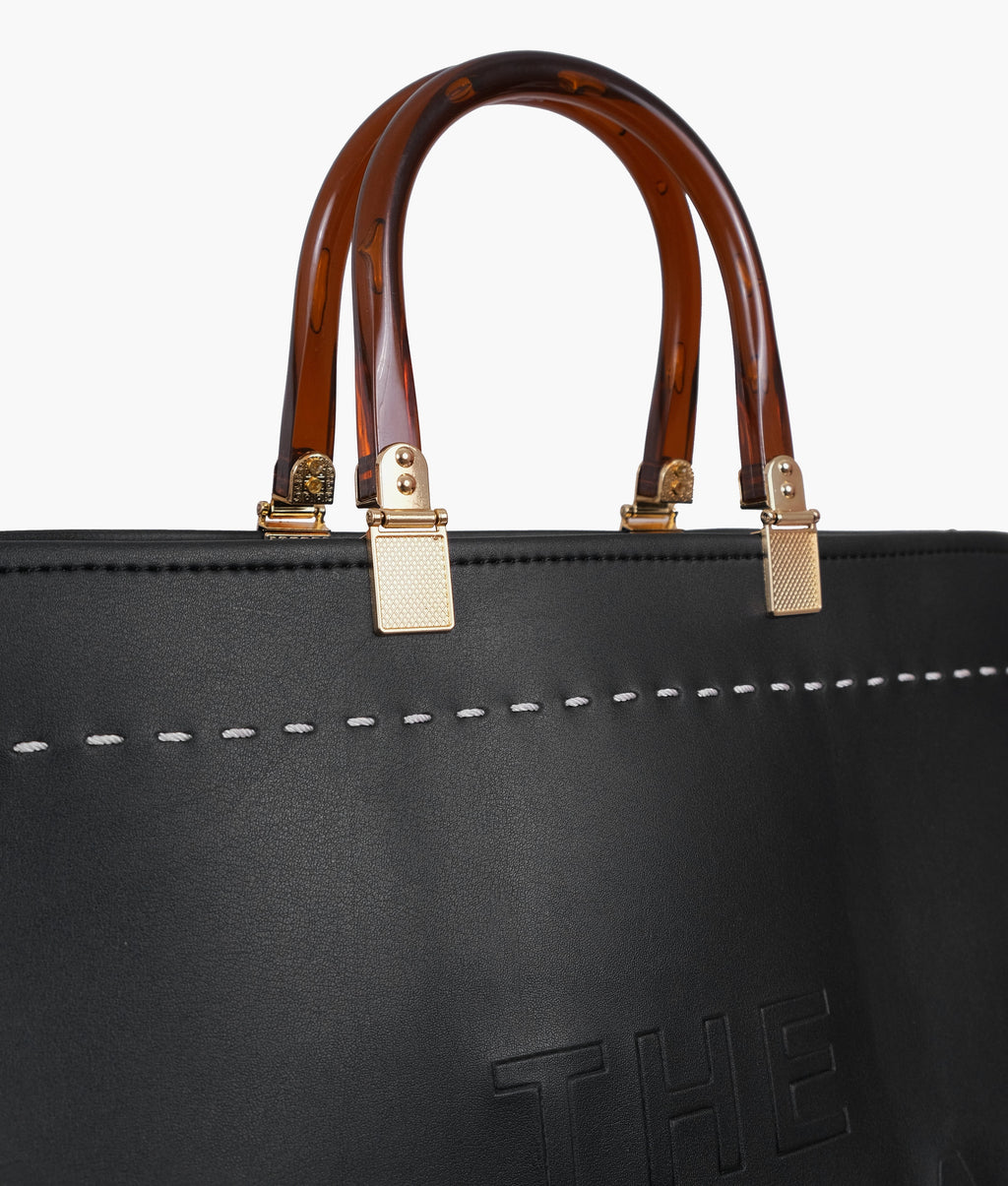 Black signature tote bag