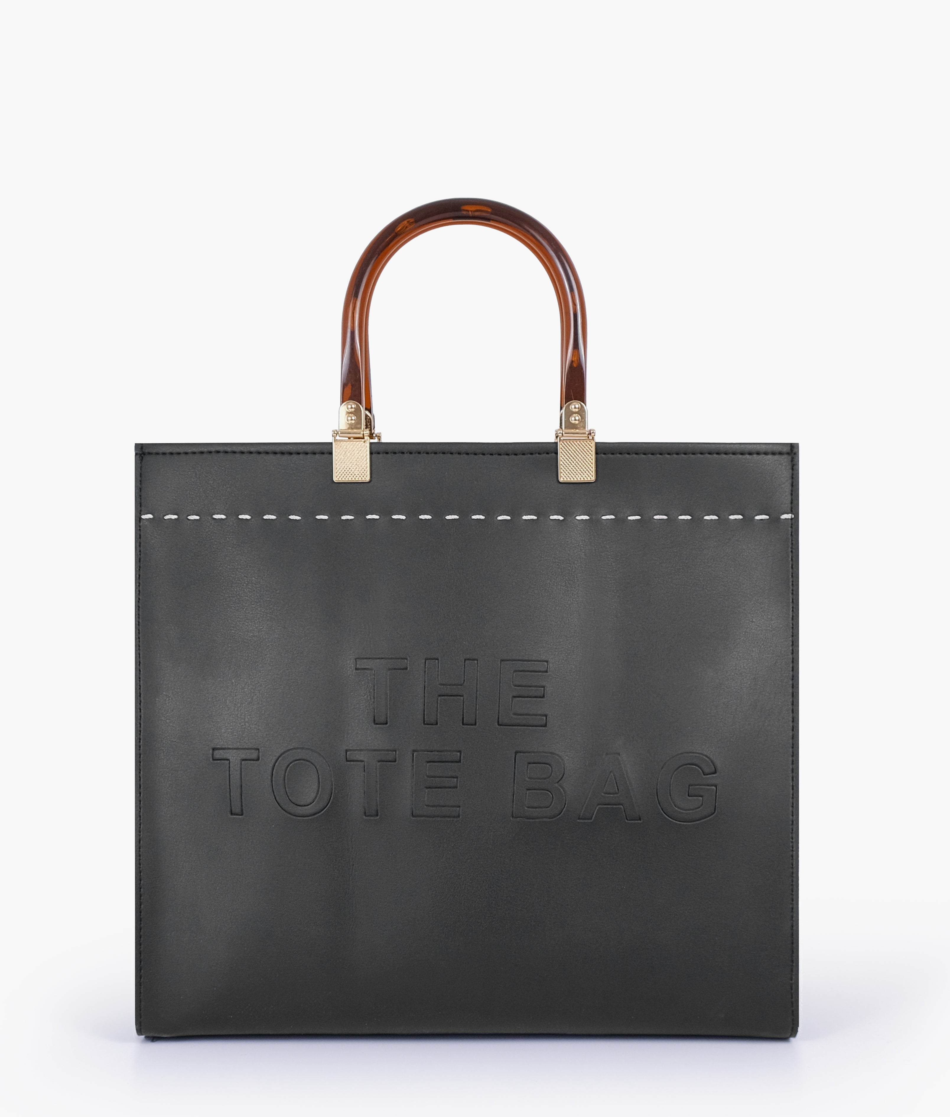 Black signature tote bag