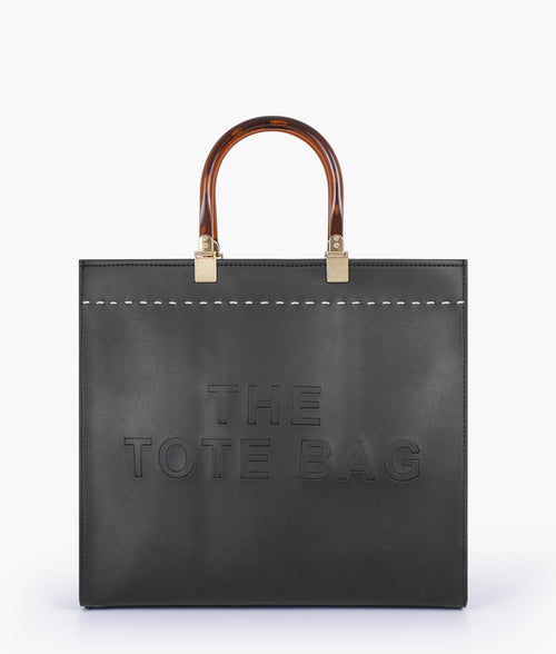Black signature tote bag
