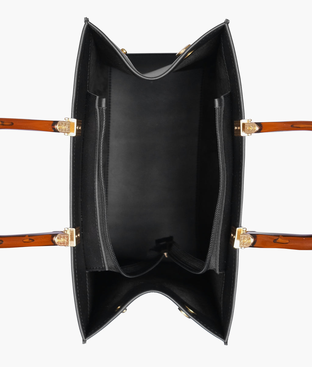 Black signature tote bag