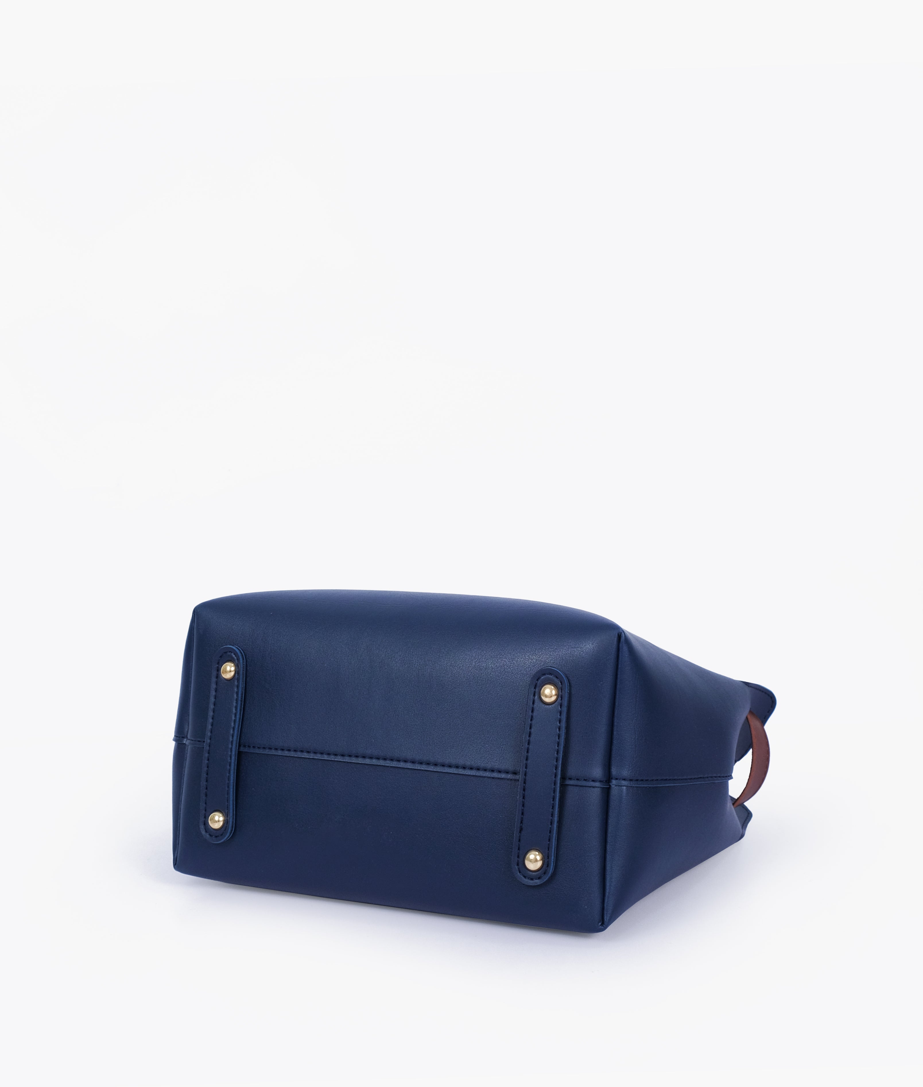 Blue handbag with front buckle