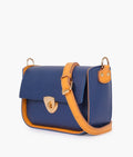 Blue saddle bag with twist lock