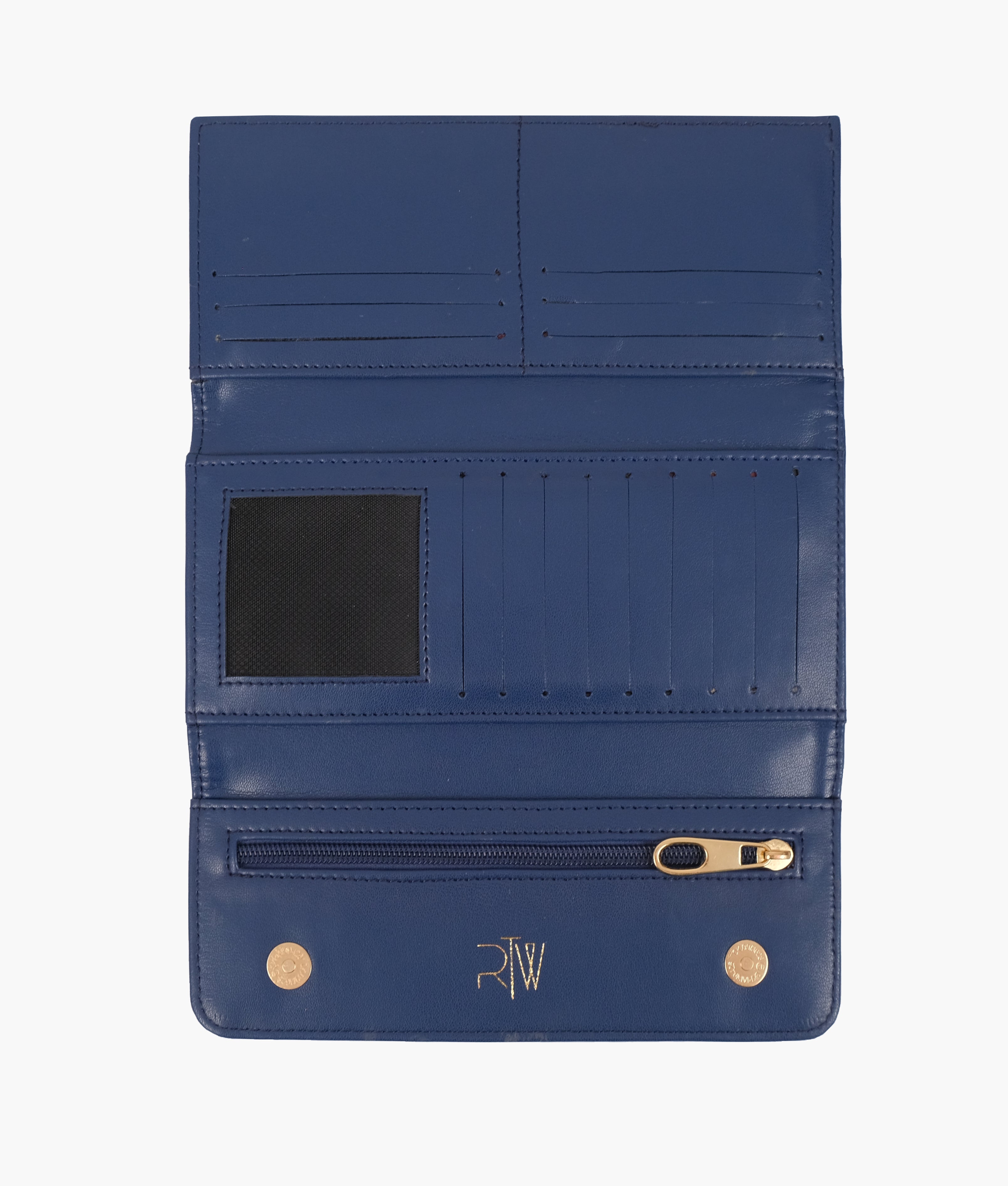 Blue three-fold wallet