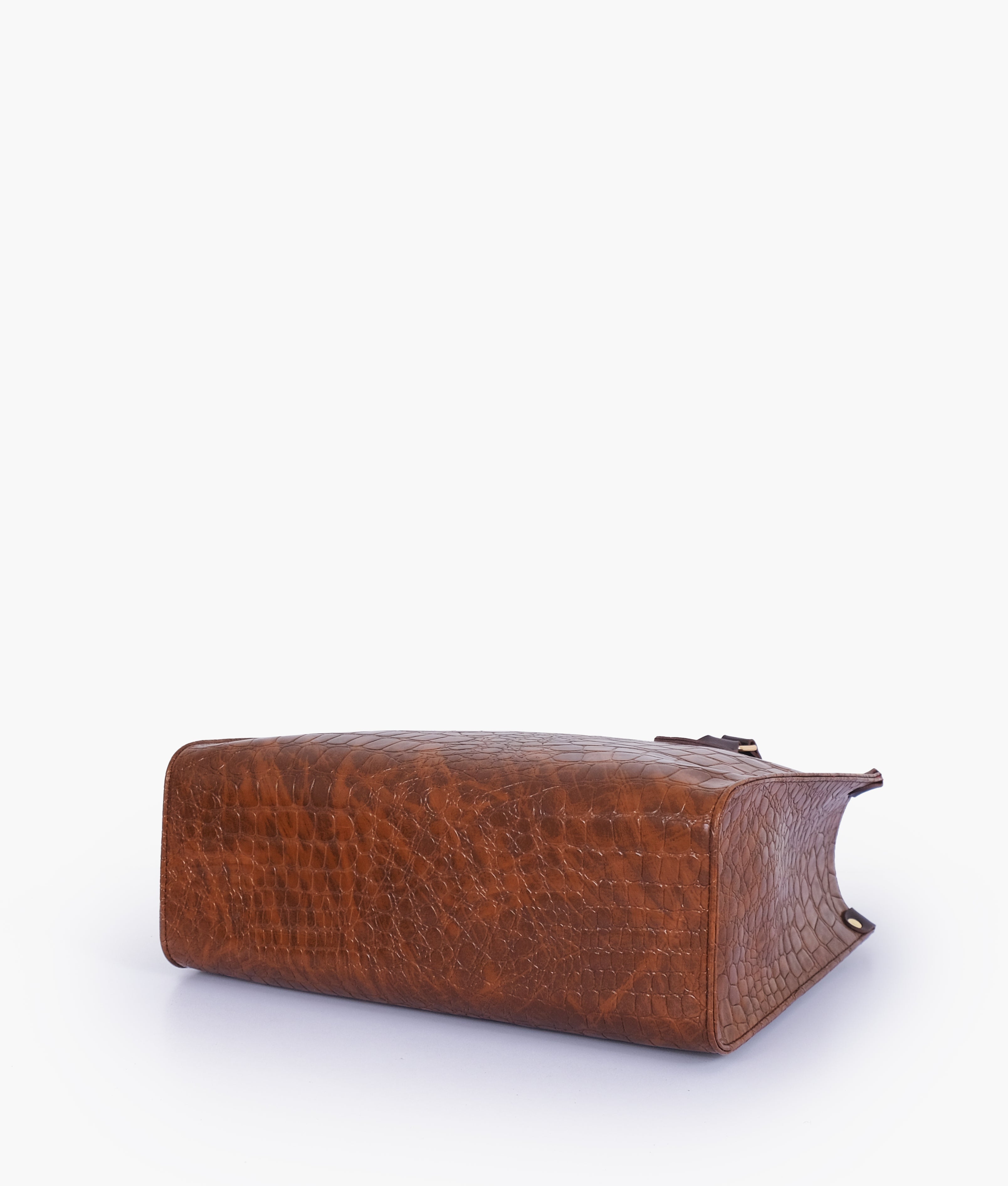 Brown on-the-go crocodile handbag