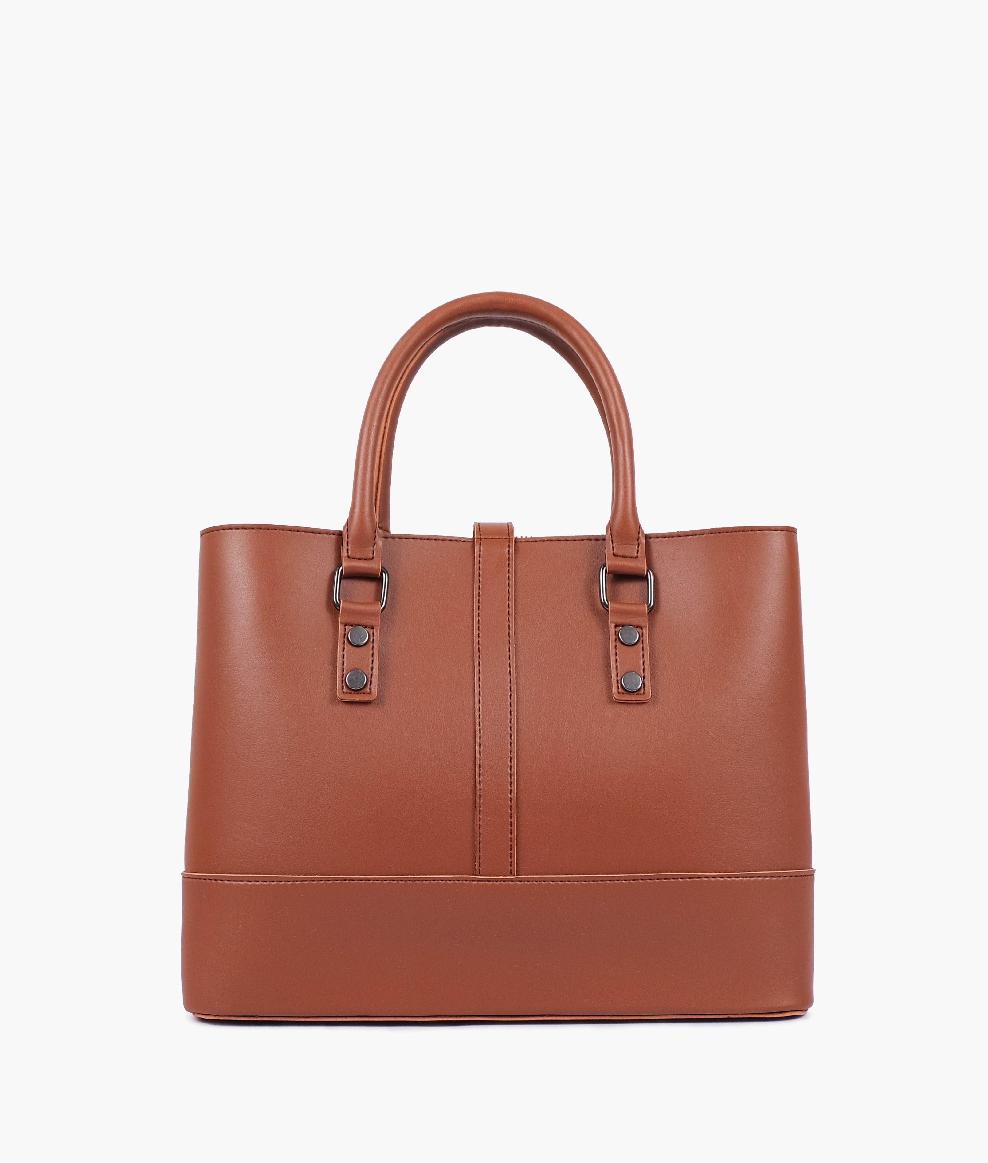 Brown multi-compartment shoulder bag