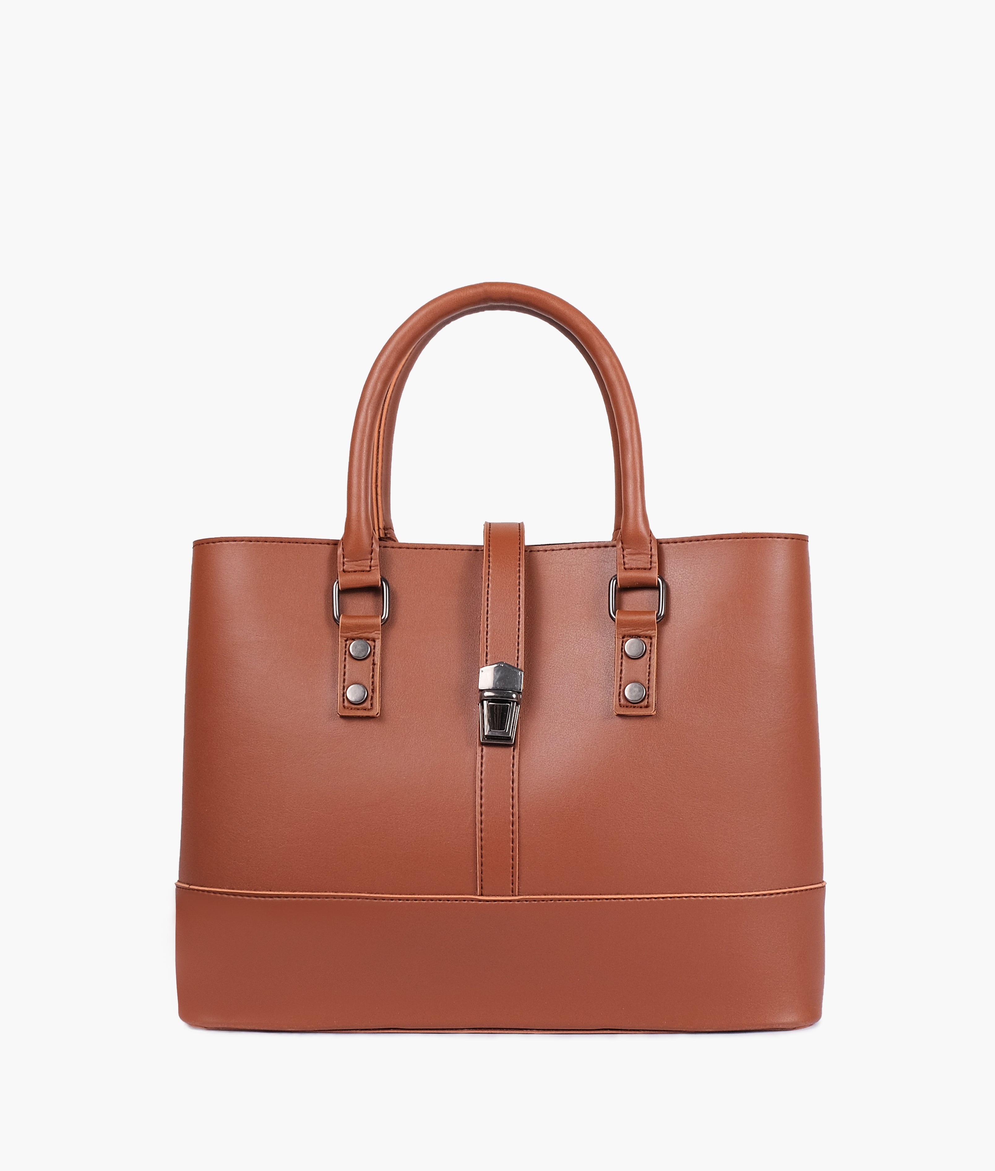 Brown multi-compartment shoulder bag