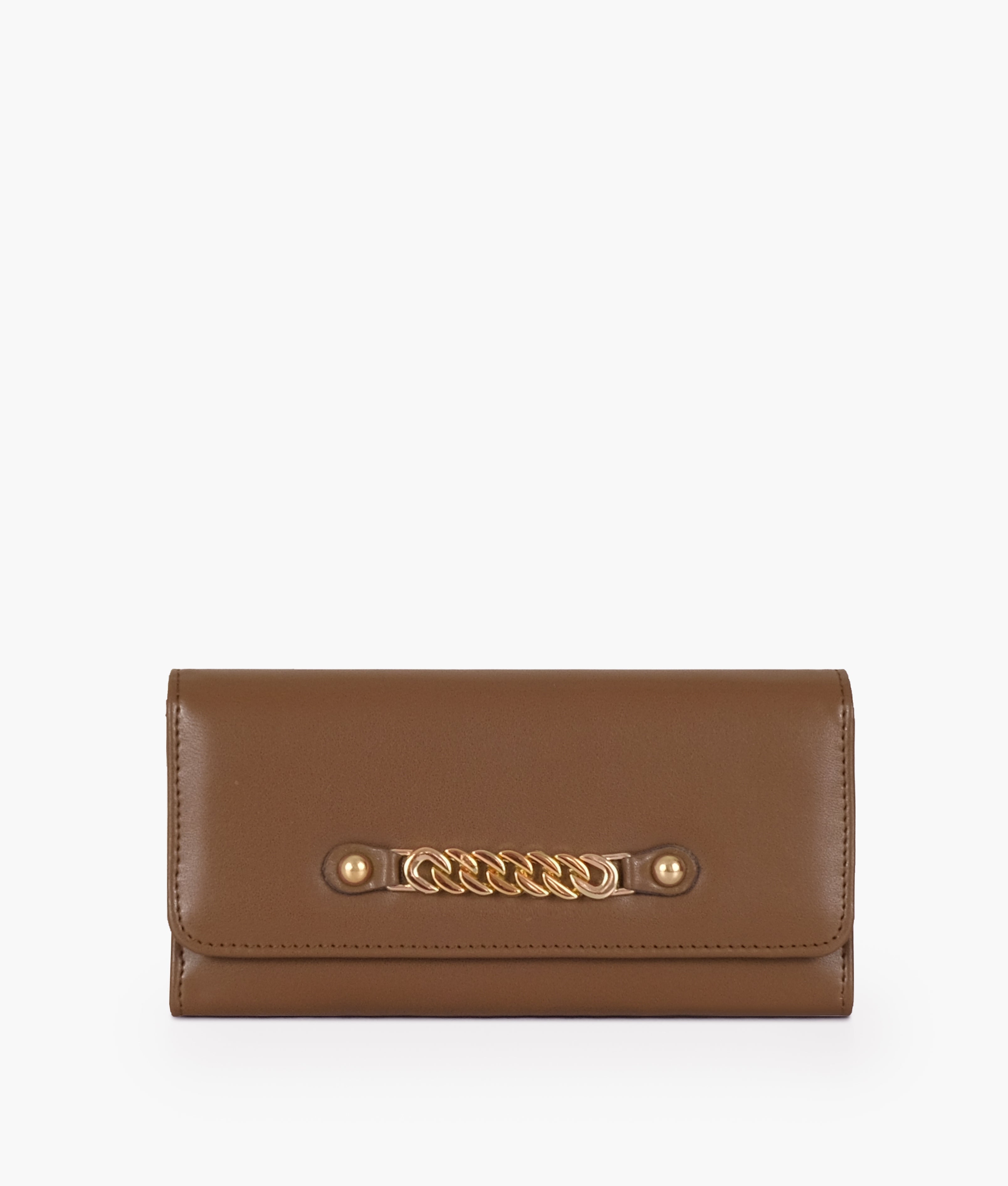 Brown three-fold wallet