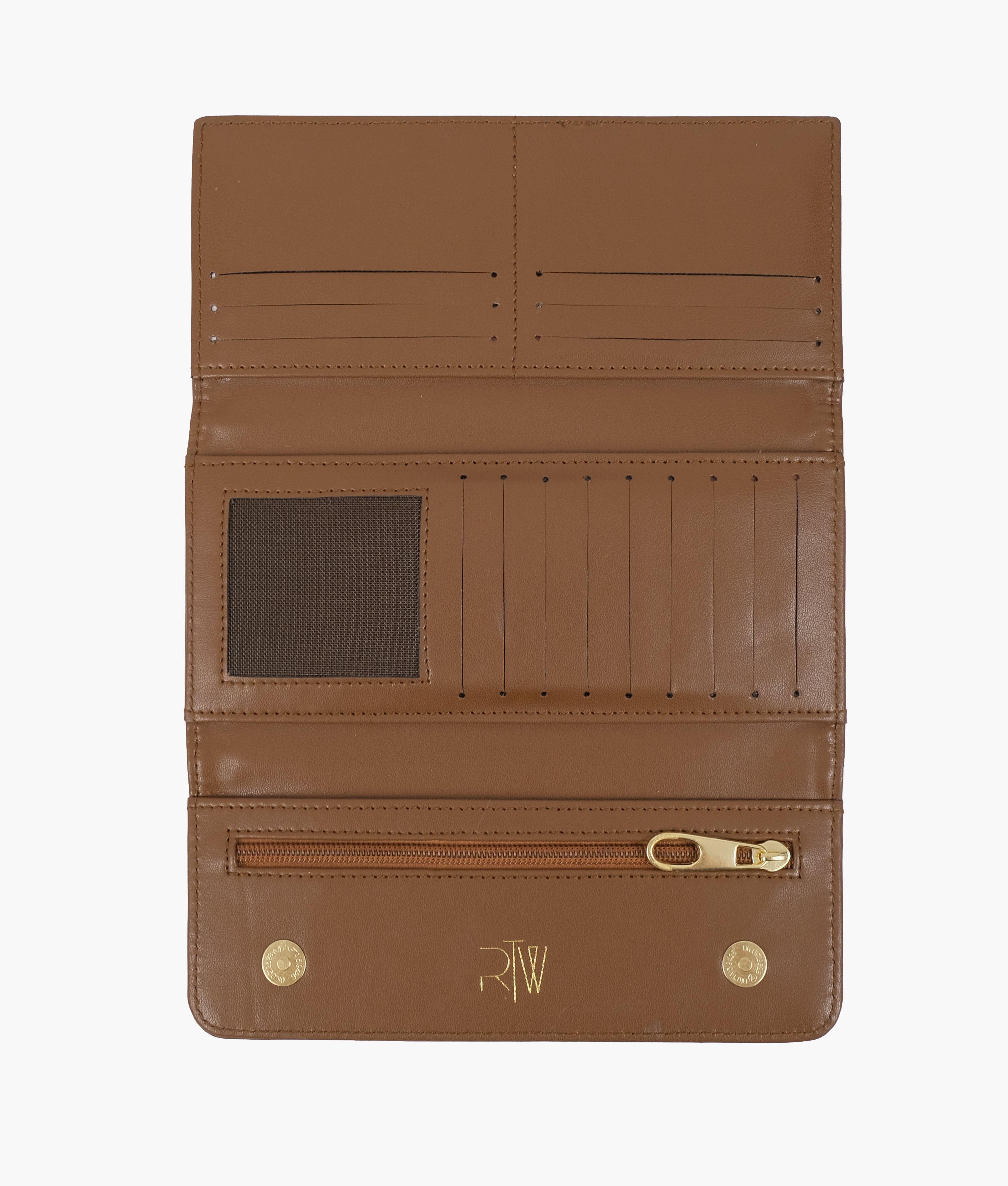 Brown three-fold wallet
