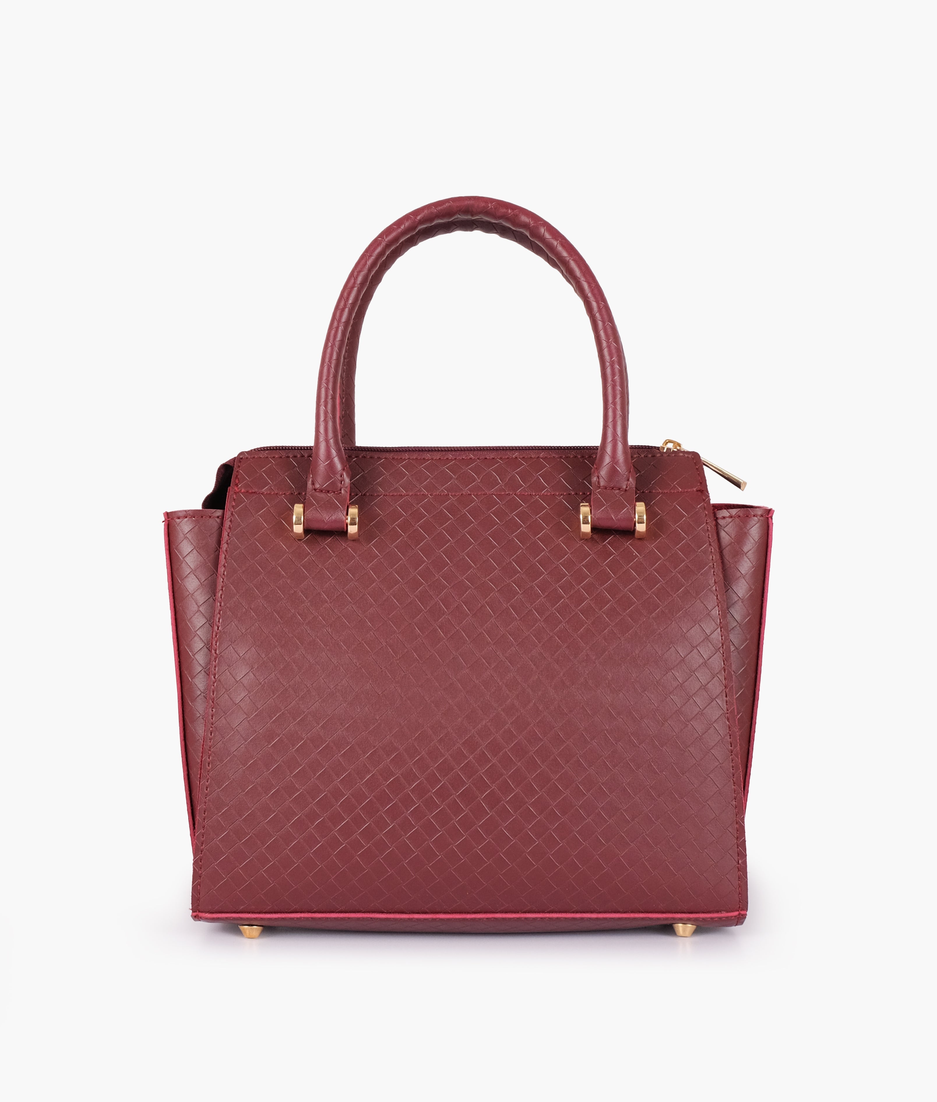 Burgundy classic mini top-handle bag