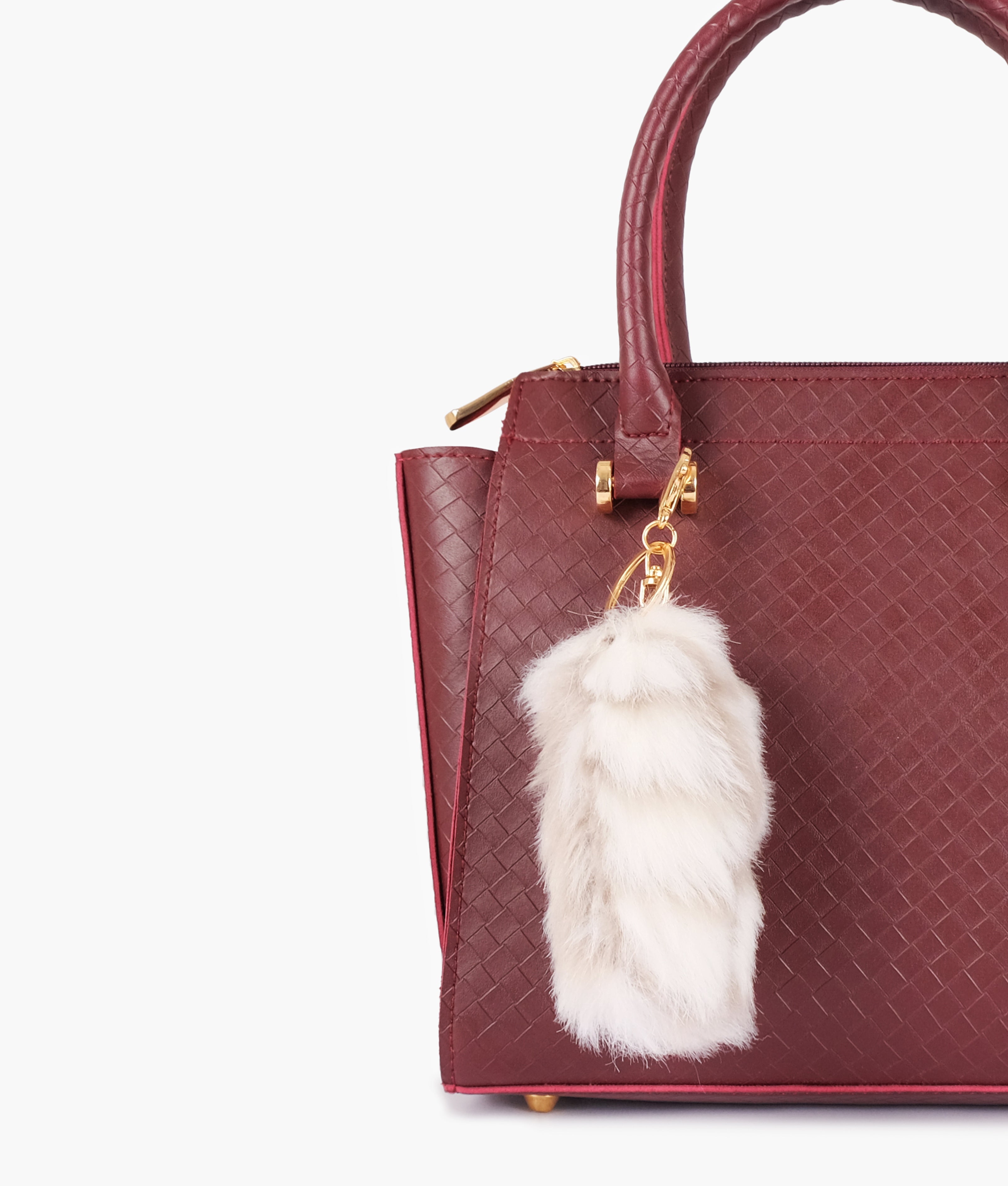 Burgundy classic mini top-handle bag