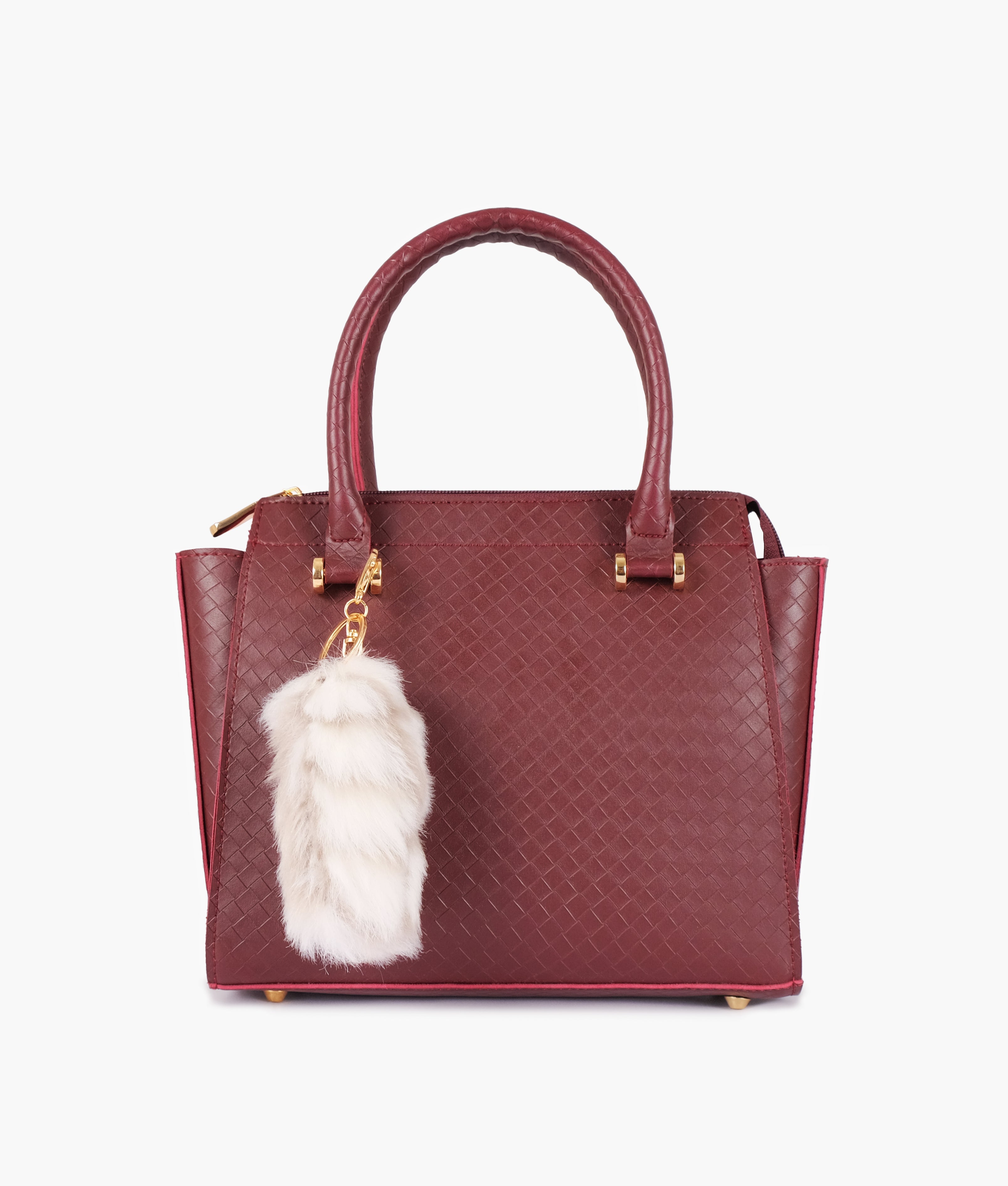 Burgundy classic mini top-handle bag