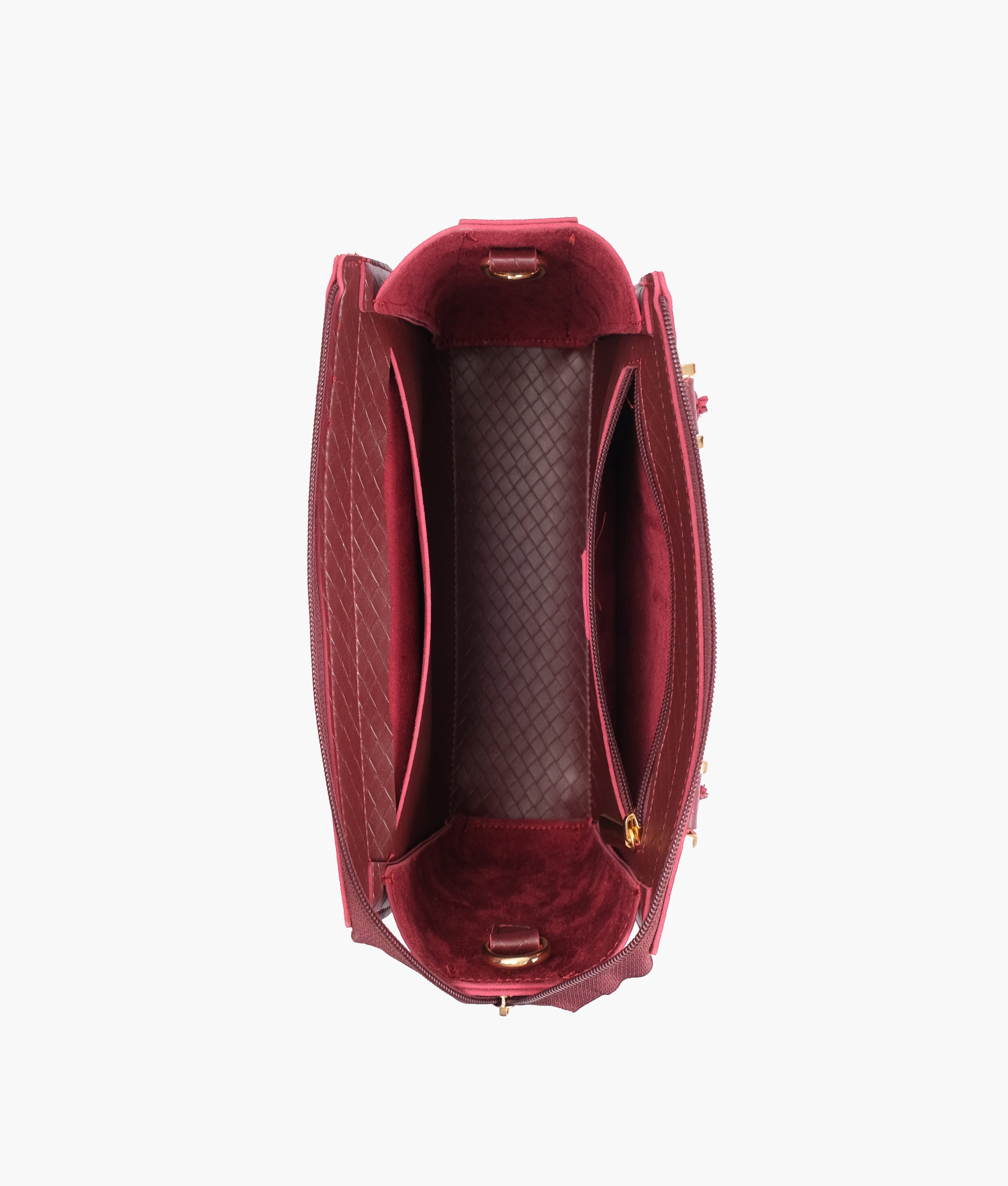 Burgundy classic mini top-handle bag