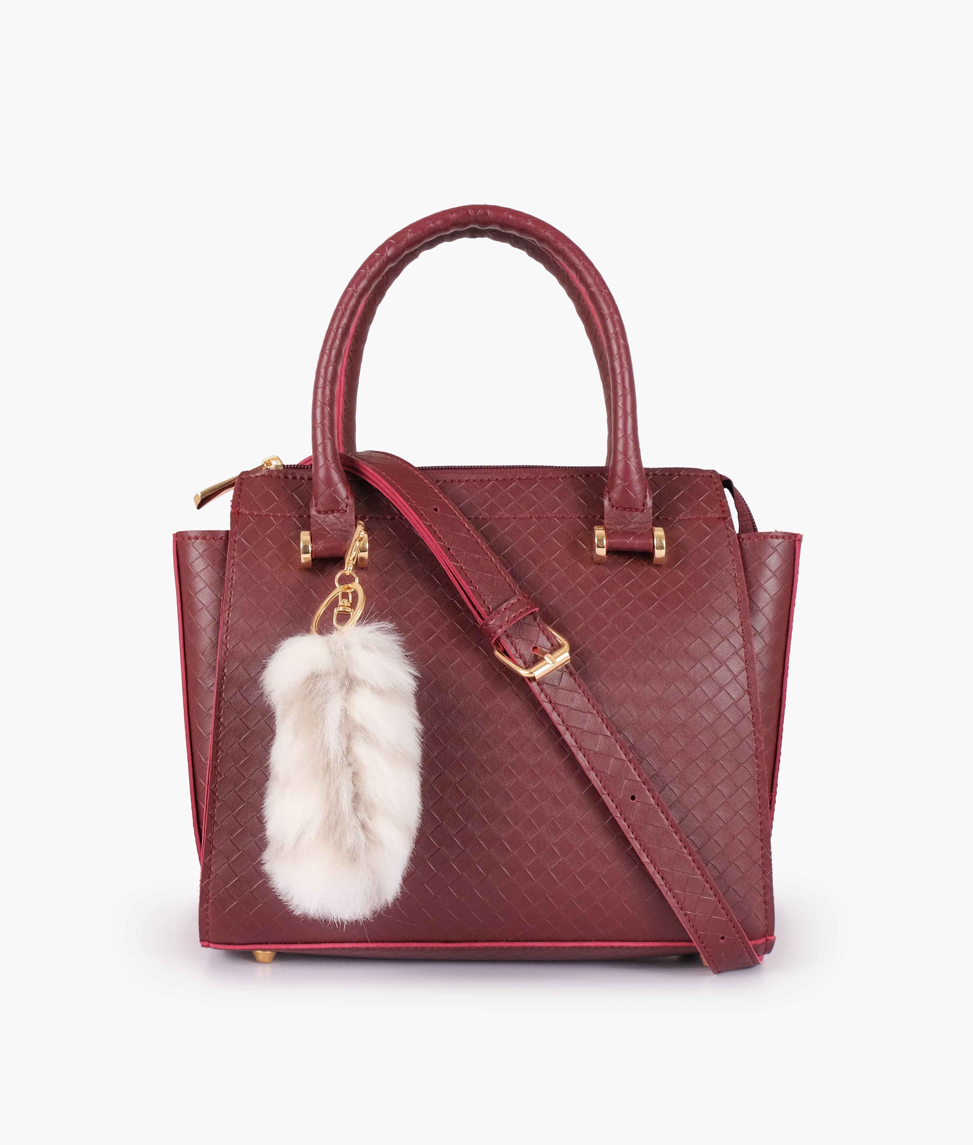 Burgundy classic mini top-handle bag