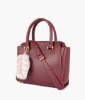 Burgundy classic mini top-handle bag