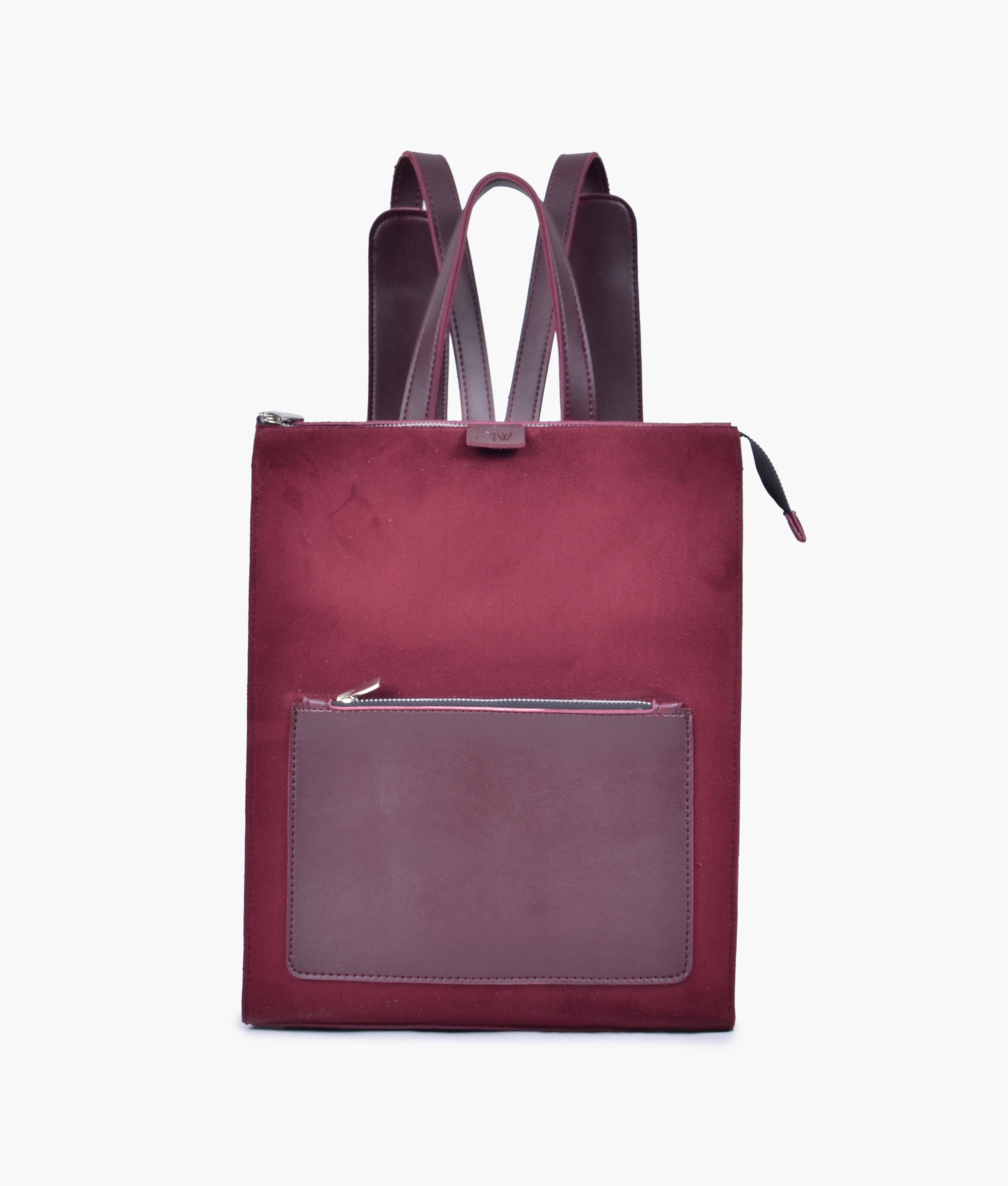 Burgundy suede adventure backpack