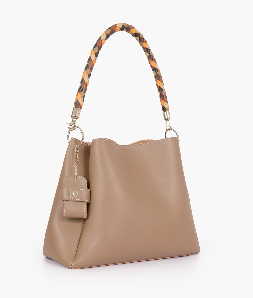 Coffee handbag with braided handle