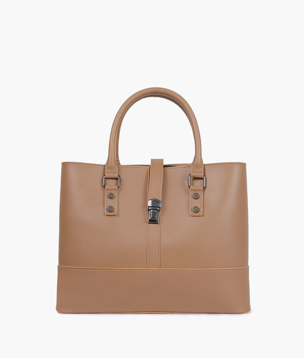 Coffee multi-compartment shoulder bag