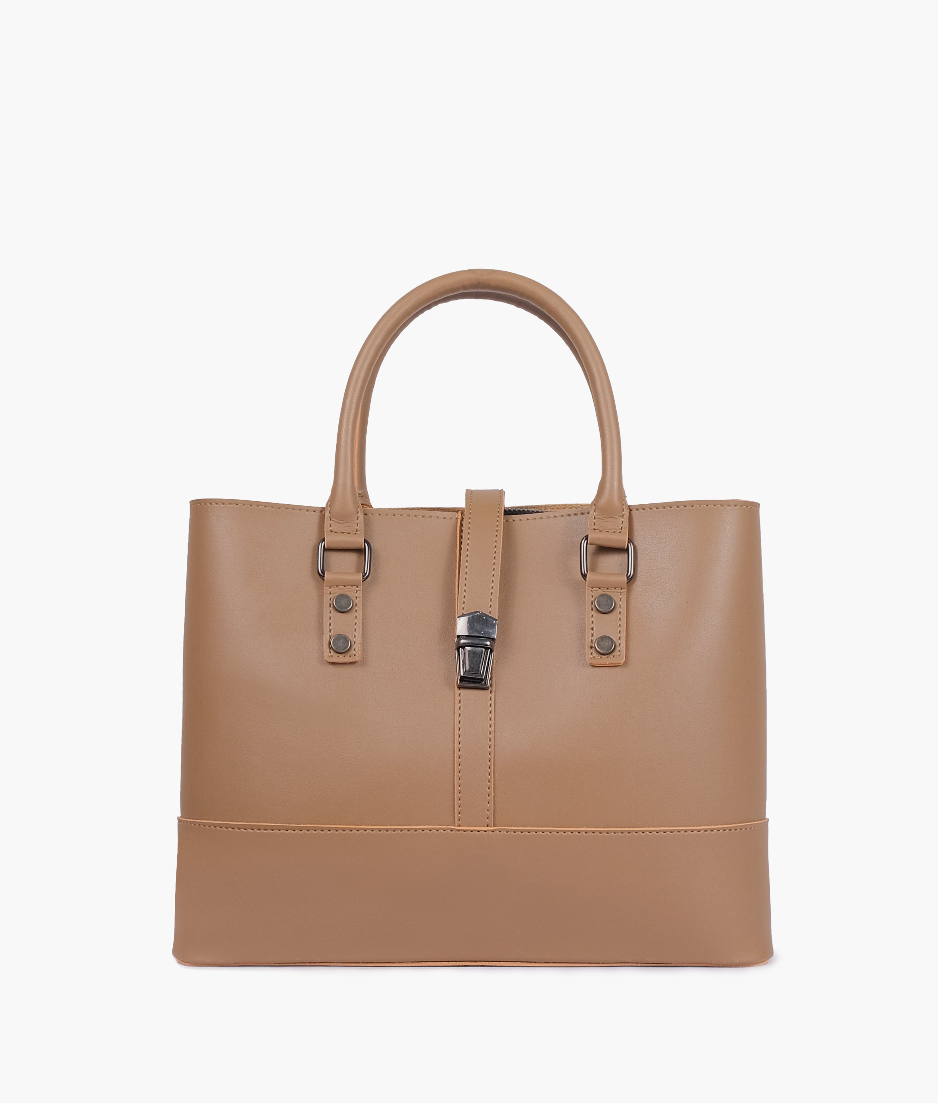 Coffee multi-compartment shoulder bag