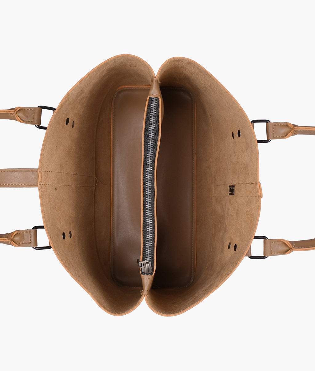 Coffee multi-compartment shoulder bag