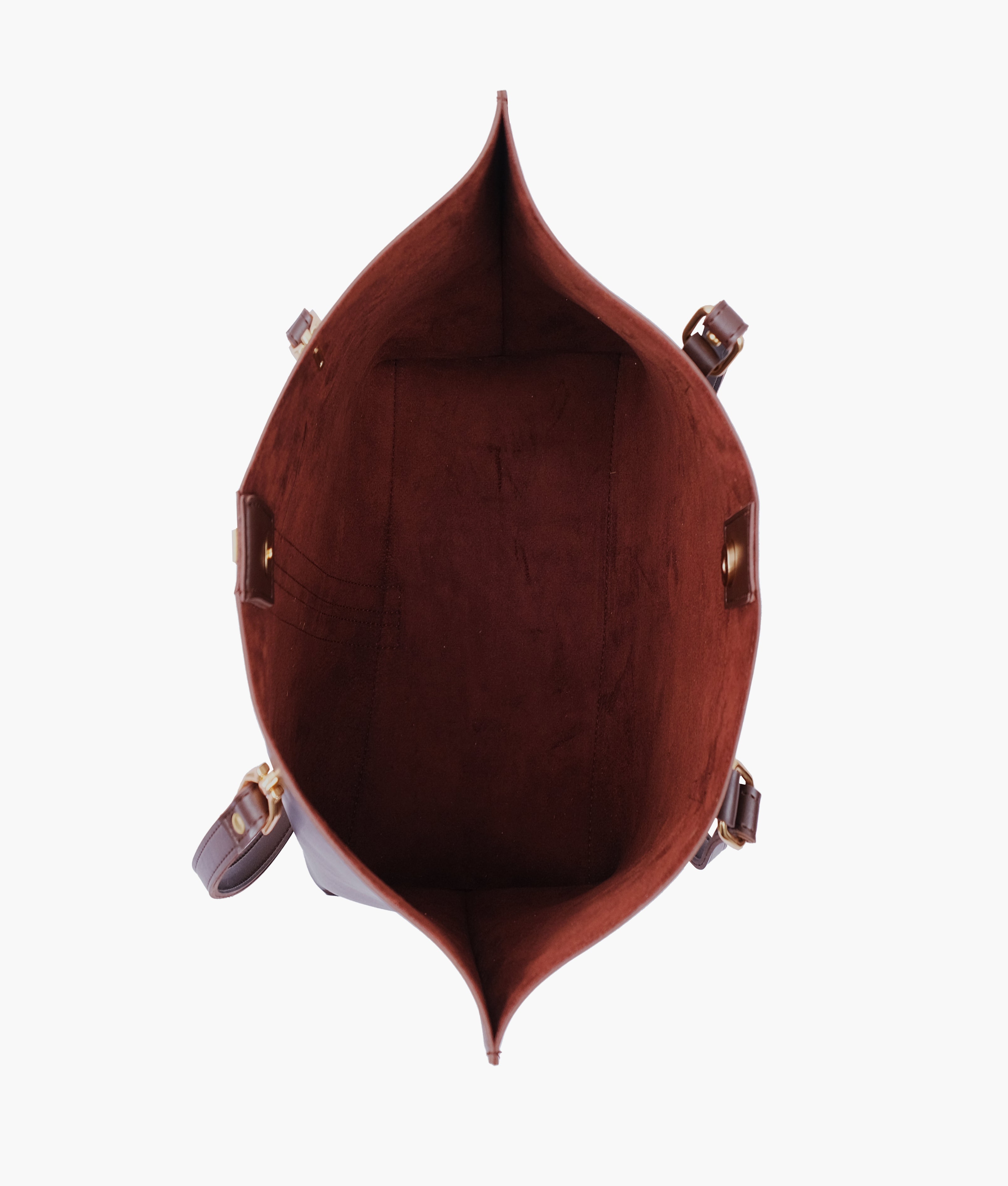 Dark brown centre-stripe tote bag