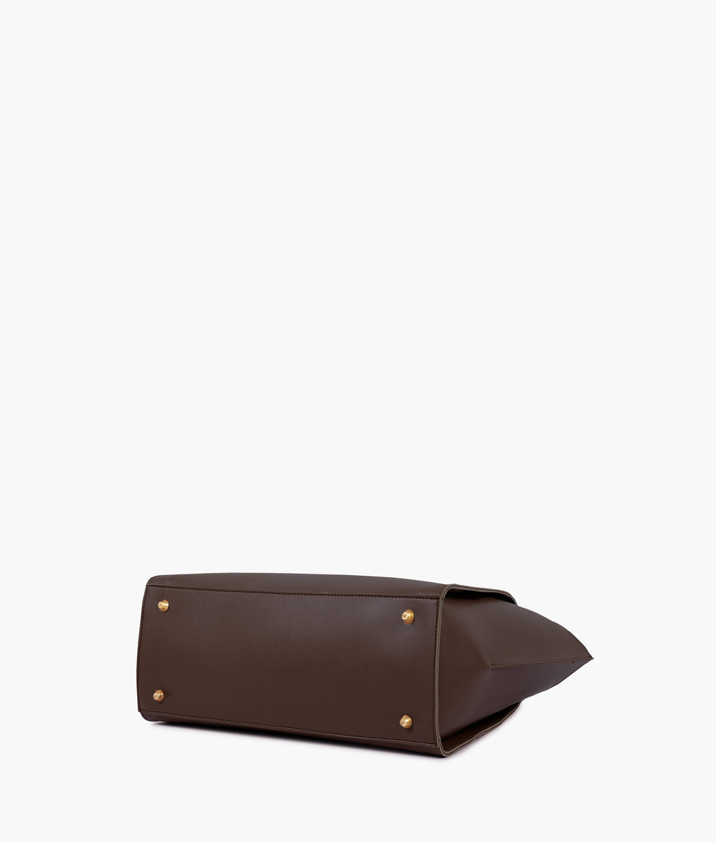 Dark brown classic tote bag