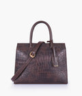 Dark brown crocodile vintage handbag