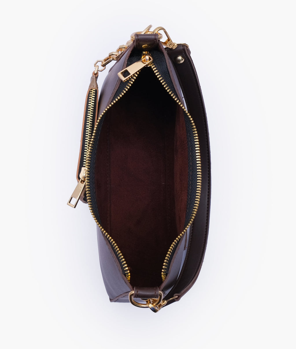 Dark brown hobo evening bag