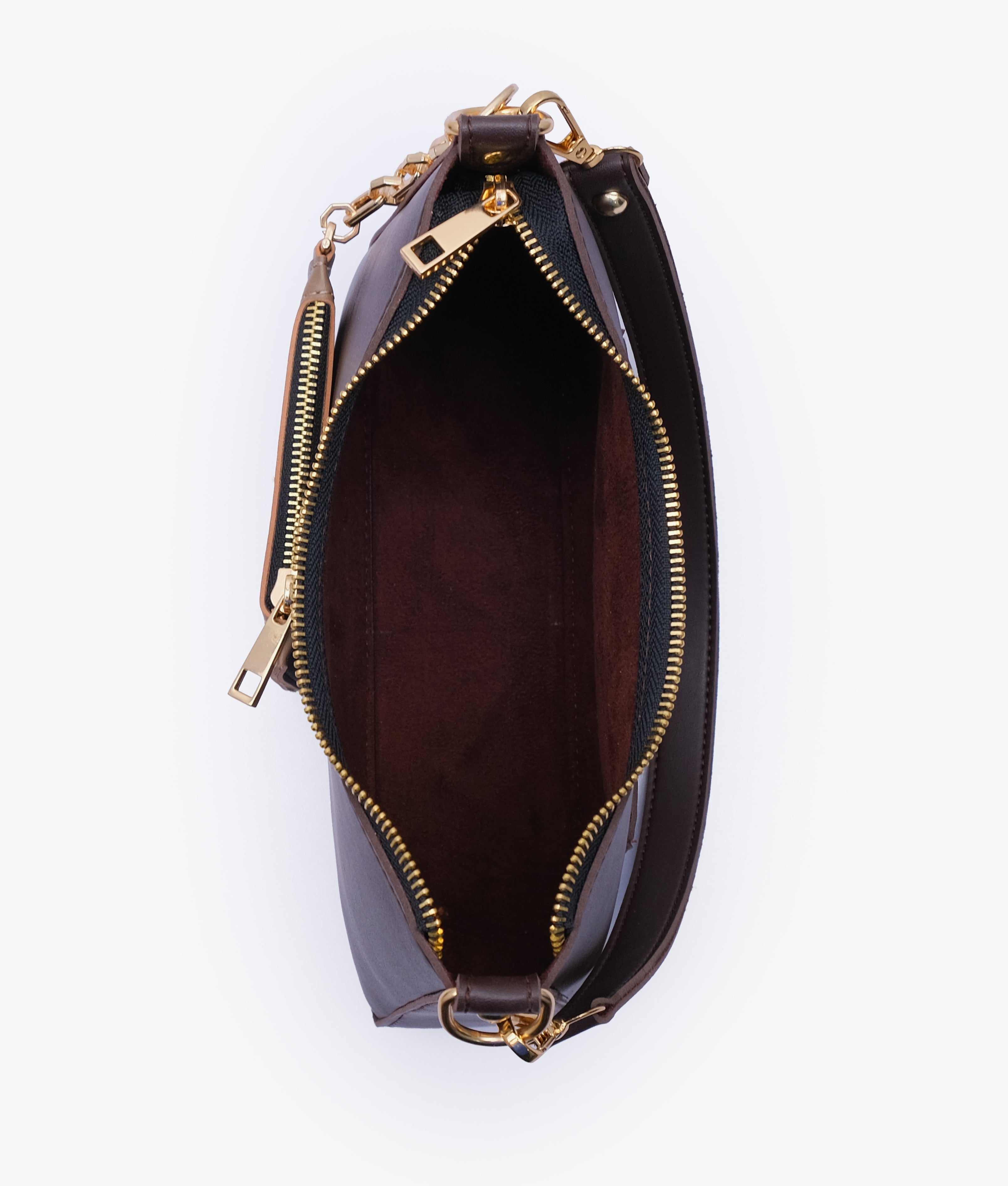 Dark brown hobo evening bag