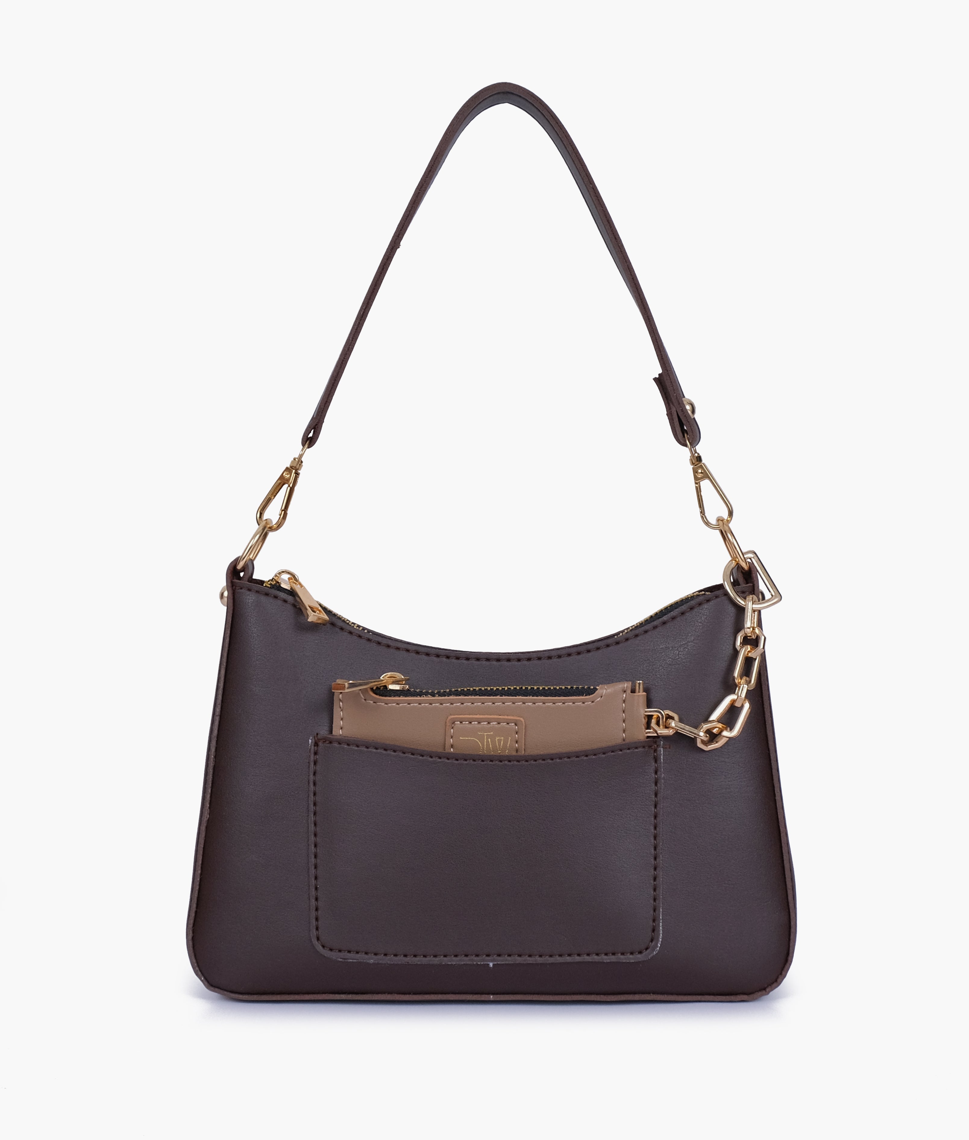 Dark brown hobo evening bag