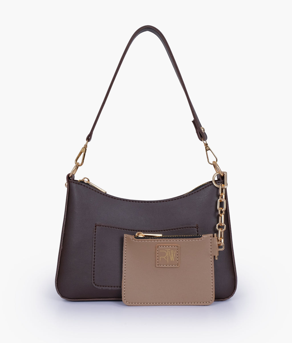 Dark brown hobo evening bag