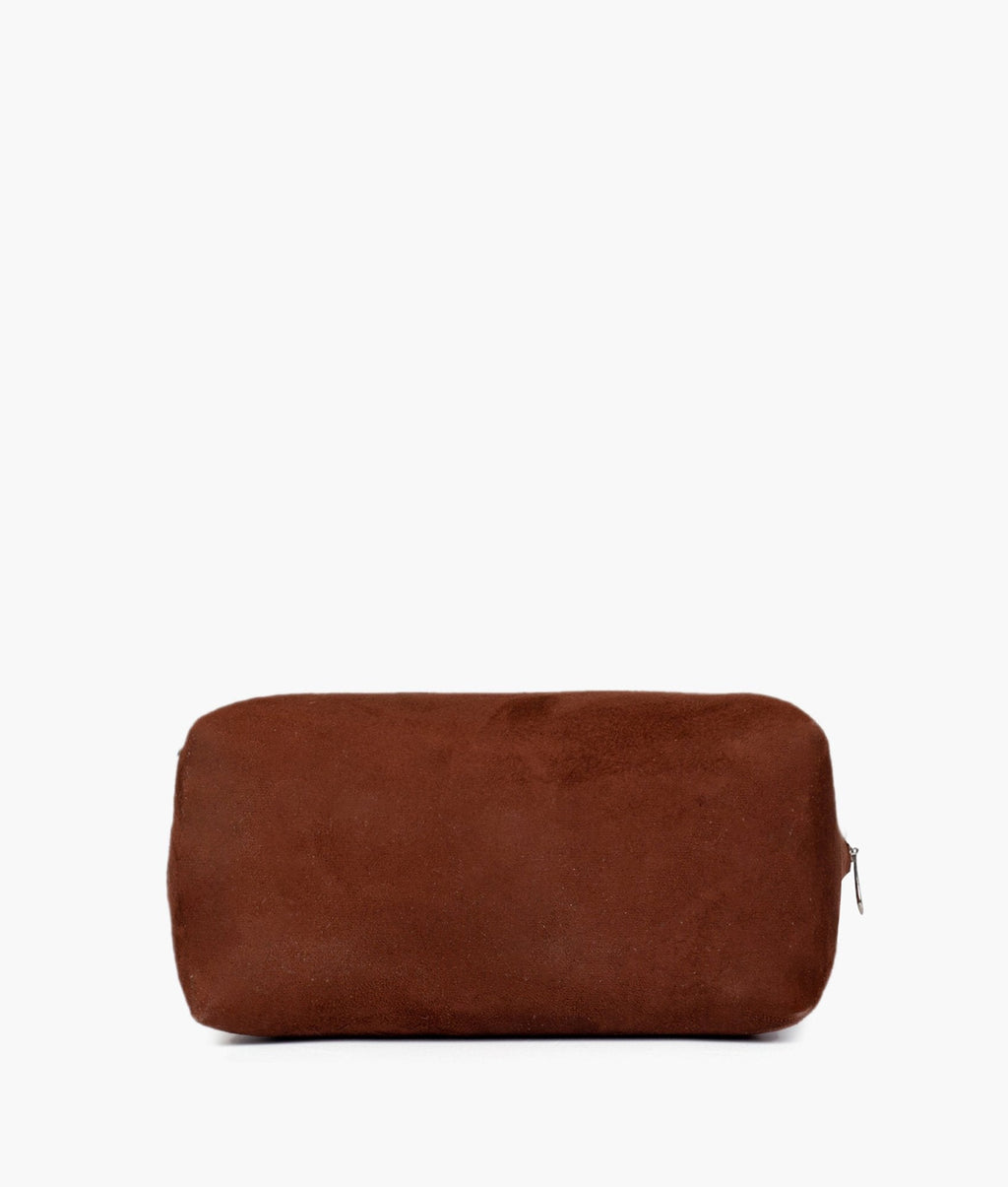 Dark brown suede mini bowling bag